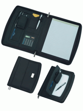 A4 Leather Zippered Compendium