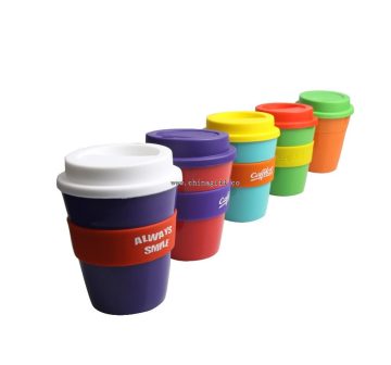 BPA free pp plastic coffee cup with lid